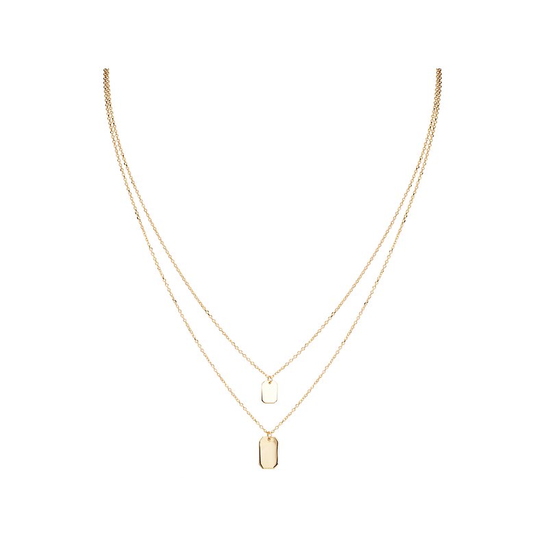 Luxora Italian 14kt Gold Double Chain Necklace | Multi Strand 14K Yellow Gold Jewelry