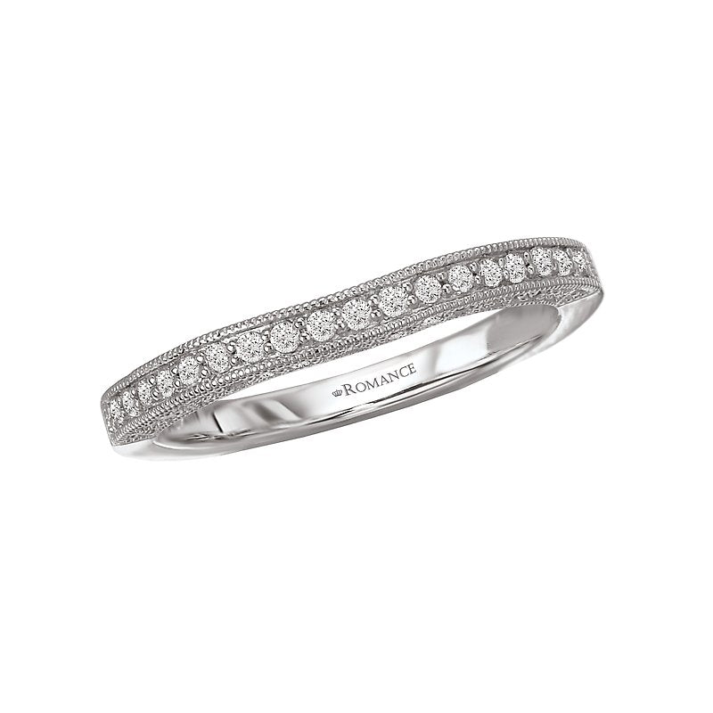 Orbelle Curved Matching Diamond Wedding Band in 14K White Gold