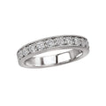 Aurenza Classics 14K White Gold Diamond Wedding Band with Milgrain Detail