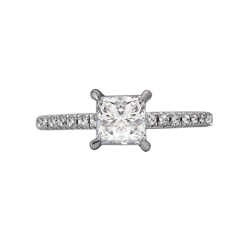 Orbelle White Gold Princess Cut Lab Grown Diamond Semi-Mount Ring