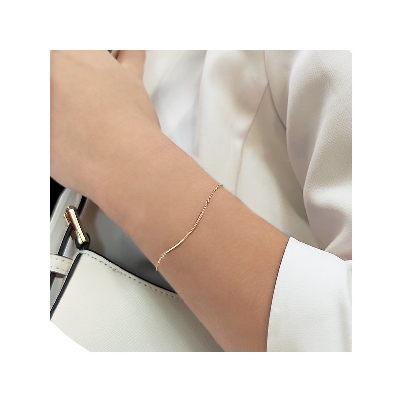 Luxora Italian 14kt Gold Bar Chain Bracelet | Adjustable 6.5-7.5 inches