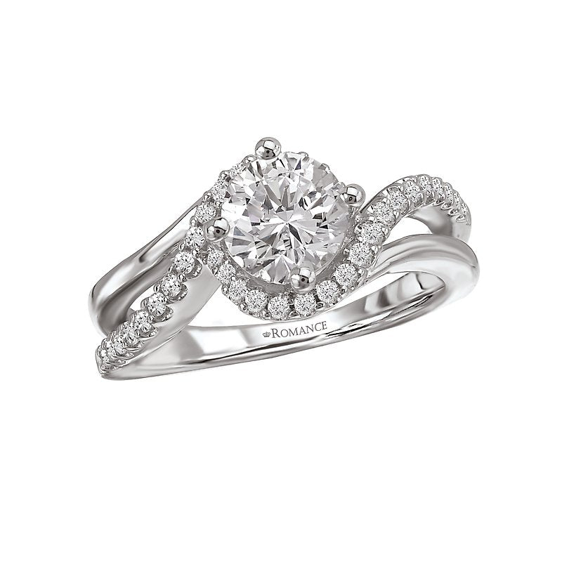 Orbelle Halo Semi-Mount Diamond Engagement Ring in 14K White Gold