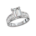Orbelle Lab Grown Baguette Diamond Engagement Ring | Bandora 14K White Gold Emerald Cut Semi-Mount