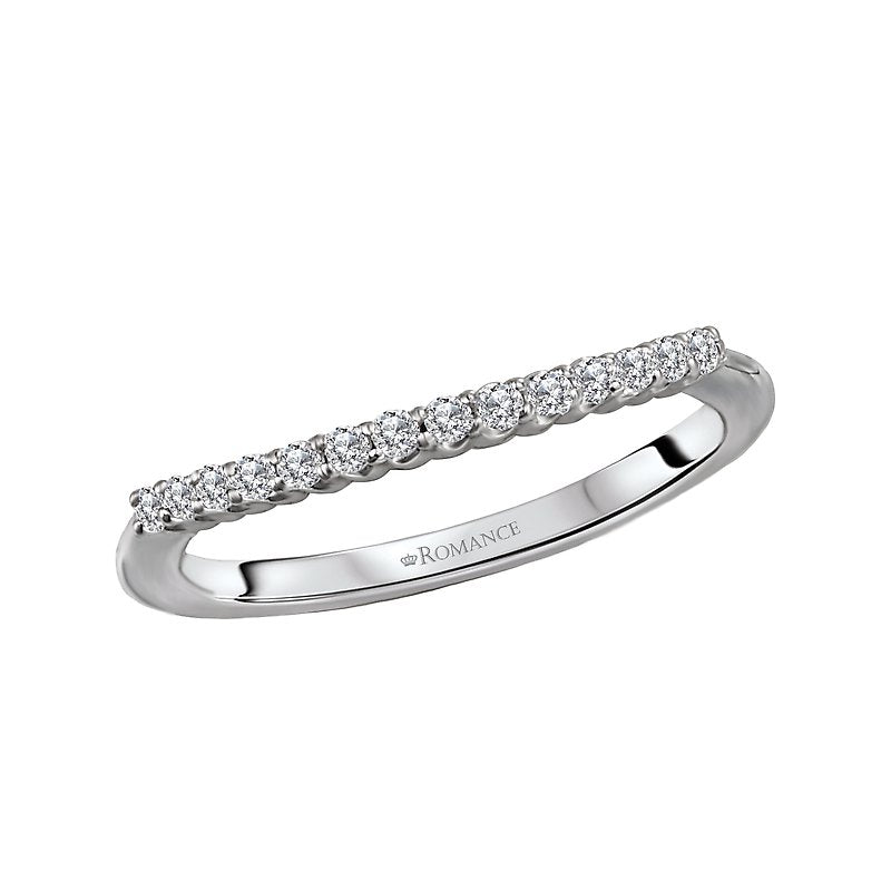 Orbelle Curved Diamond Wedding Band in 14K White Gold with Lab Grown Diamonds