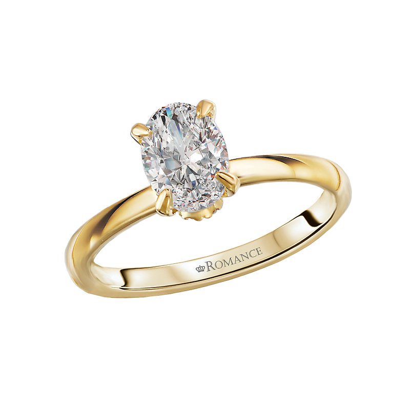 14K Yellow Gold Orbelle Diamond Halo Engagement Ring
