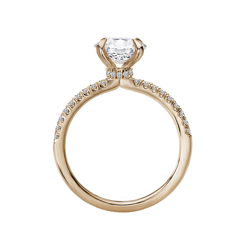 14K Yellow Gold Oval Diamond Semi-Mount Engagement Ring