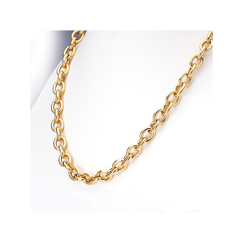 Luxora 14K Yellow Gold Cable Link Necklace - Italian Fashion Jewelry