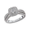 Orbelle Petite Halo Split Shank Diamond Ring Semi-Mount 14K White Gold