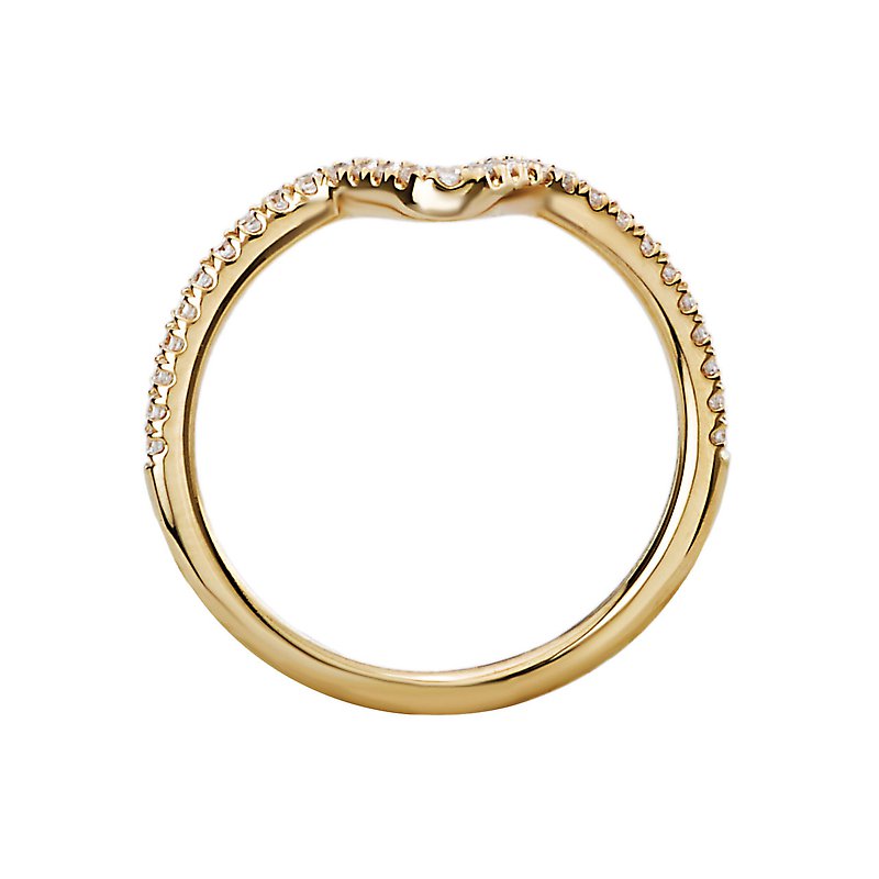 14K Yellow Gold Curved Diamond Wedding Band - Orbelle Collection