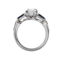 Bandora 14K White Gold Semi-Mount Diamond Ring with Lab Grown Diamond and Sapphires