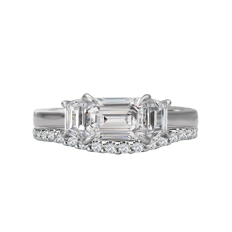 Orbelle 3 Stone Lab Grown Diamond Ring in 14K White Gold