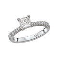 Glemera Bandora 14K White Gold Semi-Mount Princess Cut Diamond Ring