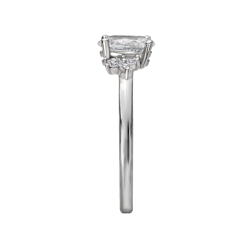Orbelle Oval Lab Grown Diamond Semi-Mount Engagement Ring in 14K White Gold