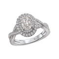 Glemera Double Halo Semi-Mount Diamond Ring in 14K White Gold