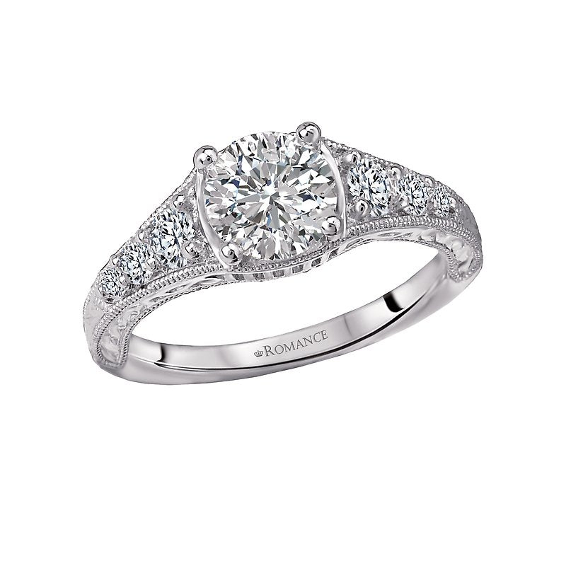 Vintage 18K White Gold Diamond Semi-Mount Engagement Ring
