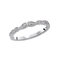 Glemera Scalloped Matching Band - 14K White Gold Diamond Ring