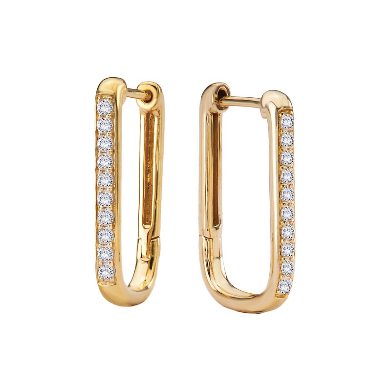 Luxora Diamond Hoop Earrings in 14K Yellow Gold