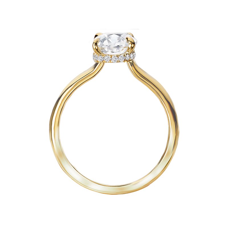 Orbelle Halo Lab Grown Diamond Semi-Mount Engagement Ring in 14K Yellow Gold