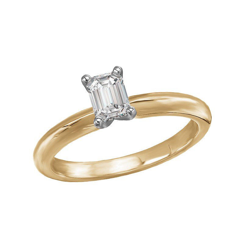 Glemera Solitaire Diamond Engagement Ring Semi-Mount 14K Yellow Gold