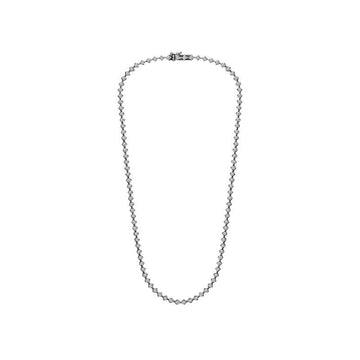 Luxora 14K White Gold Round Diamond Necklace - 5.0 Carat Total Weight