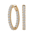 Luxora 14K Yellow Gold Diamond Oval Hoop Earrings