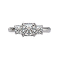 Orbelle 3 Stone Semi-Mount Lab Grown Diamond Ring | Cushion Shape | 14K White Gold