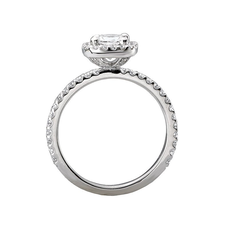 Orbelle Oval Halo Semi-Mount Diamond Ring in 14K White Gold