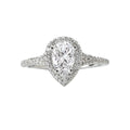 Orbelle Halo Semi-Mount 14K White Gold Pear Shaped Lab Grown Diamond Ring