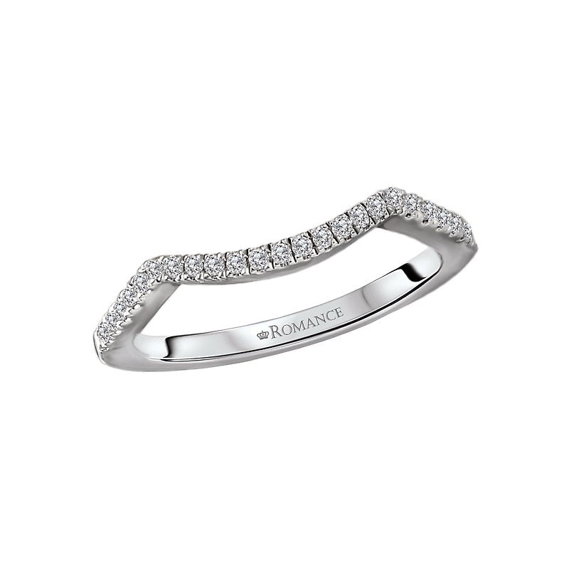 Orbelle 14K White Gold Curved Diamond Wedding Band