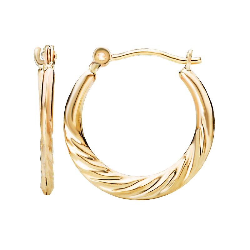 Chic 14kt Yellow Gold Rope Hoop Earrings - Luxora Essential Collection