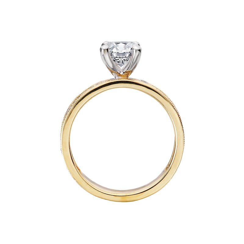 Orbelle 14K Yellow Gold Argyle Patterned Diamond Engagement Ring