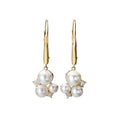 Luxora 14kt Diamond and Pearl Dangle Earrings - Lever-back Style