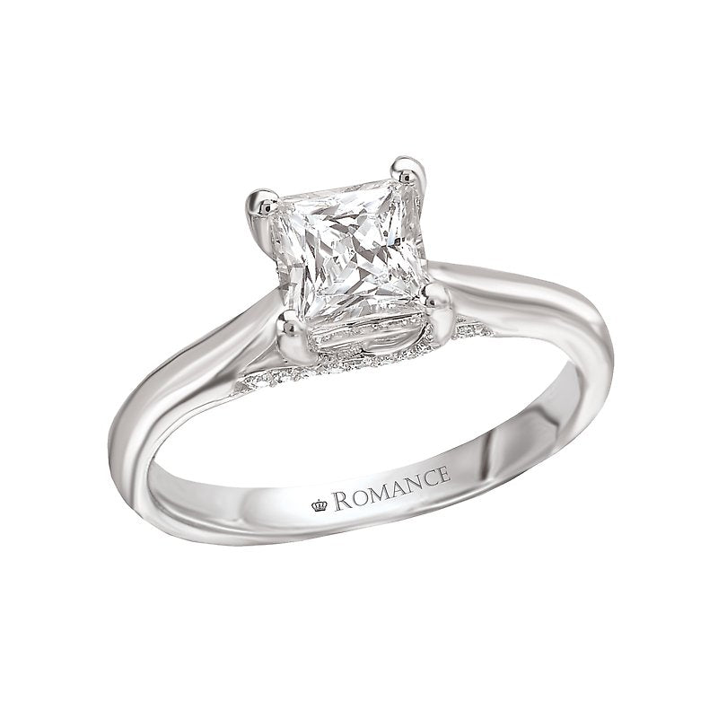 Orbelle Solitaire Semi-Mount Diamond Ring in 14K White Gold
