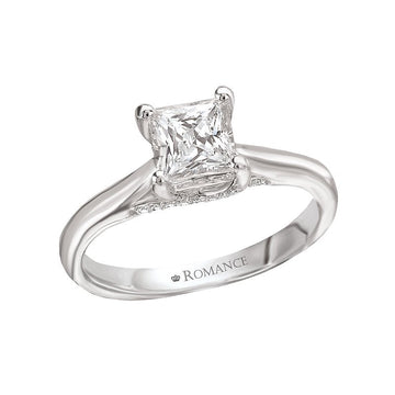 Orbelle Solitaire Semi-Mount Diamond Ring in 14K White Gold