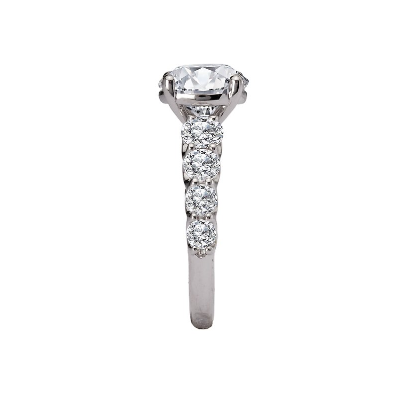 Orbelle Lab Grown Diamond Band Semi-Mount Engagement Ring - Bandora 14K White Gold Round Stone