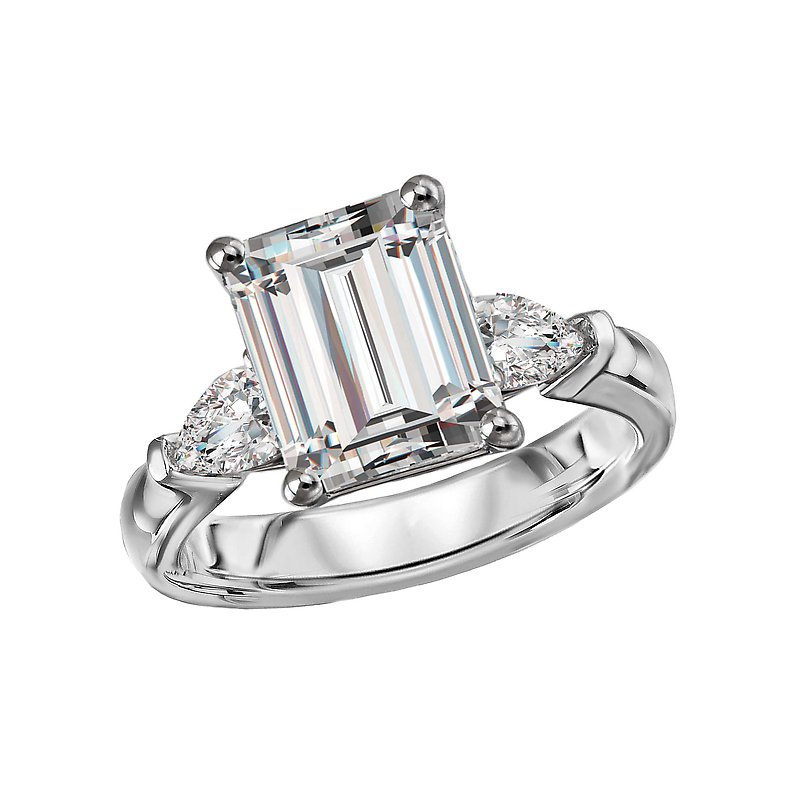 Chic 14K White Gold Lab Grown Diamond Engagement Ring