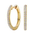 Luxora 14K Yellow Gold Round Diamond Huggie Earrings (D 1/5 Carat Total Weight)