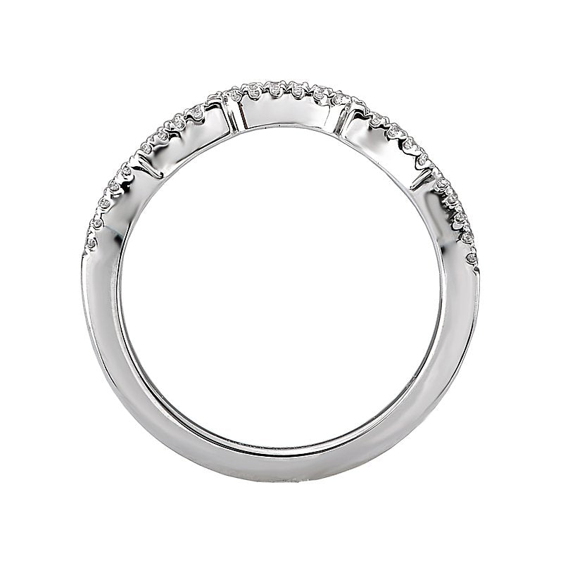 Glemera Scalloped Matching Band - 14K White Gold Diamond Wedding Ring