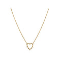 Luxora Ladies 14K Yellow Gold Diamond Heart Rope Necklace