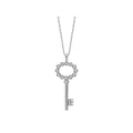 Luxora Diamond Key Necklace in 10K White Gold with 18 Cable Chain