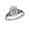 Orbelle Diamond and Sapphire Semi-Mount Engagement Ring in 14K White Gold
