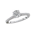 Orbelle Petite Bandora 14K White Gold Diamond Engagement Ring with Round Center Stone