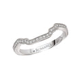 Orbelle Petite Curved Wedding Band in 14K White Gold with Milgrain Detail