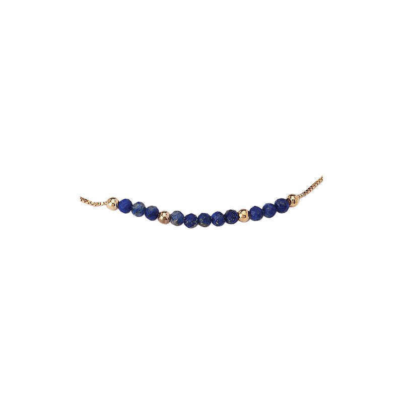 Luxora Italian 14kt Gold & Lapis Chain Bracelet - Adjustable 6.5 to 7.5 inches