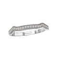 Orbelle 14K White Gold Scalloped Diamond Wedding Band - Curved / Nesting Style