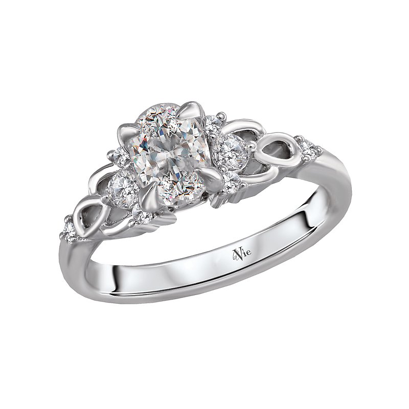 Glemera Bandora 14K White Gold Semi-Mount Diamond Engagement Ring