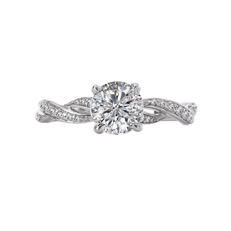 Bandora 14K White Gold Semi-Mount Diamond Ring with Lab Grown Diamond
