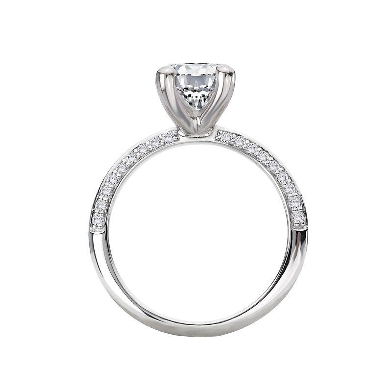 Platinum Knife Edge Oval Diamond Engagement Ring - Orbelle Collection