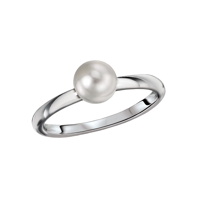Luxora Classic 14K White Gold Freshwater Pearl Ring