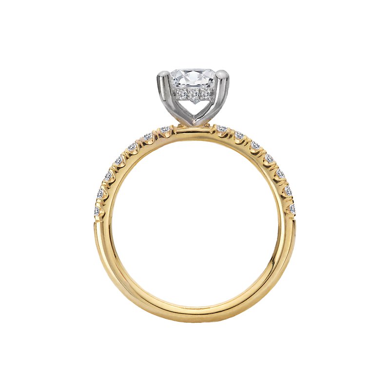 Orbelle Hidden Halo Princess Cut Diamond Engagement Ring in 14K Yellow Gold